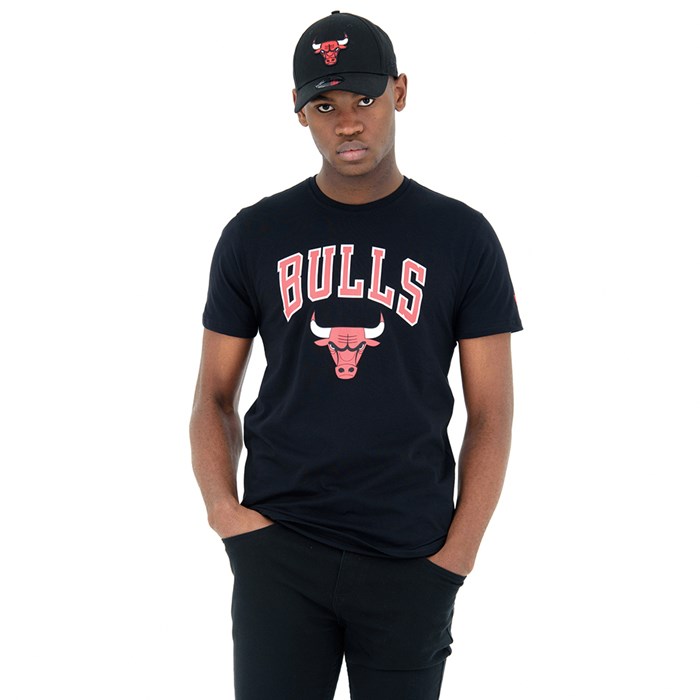 Chicago Bulls Miesten T-paita Mustat - New Era Vaatteet Finland FI-845172